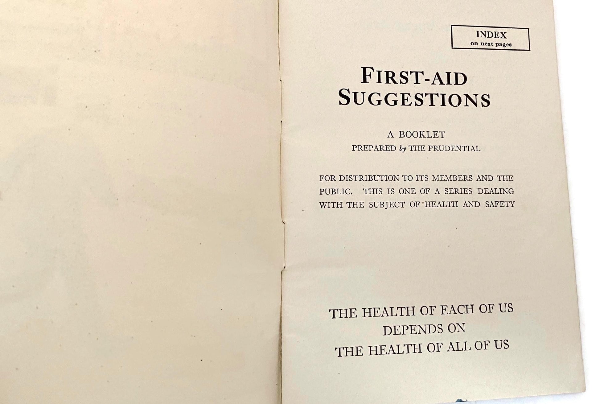 Antique First Aid Booklet circa 1920s at Duckwells