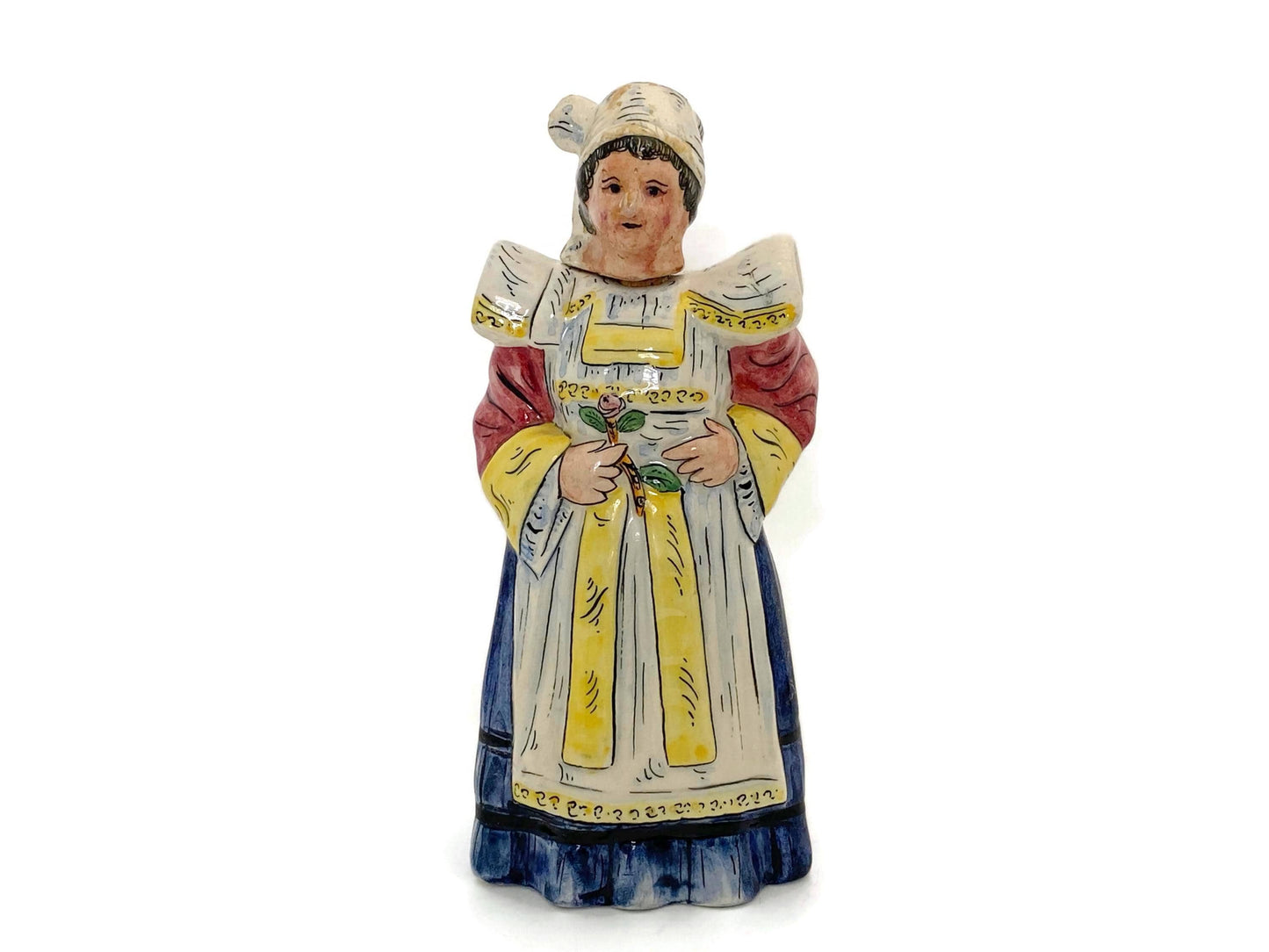Vintage French Woman Decanter Figurine Faience Ceramic at Duckwells