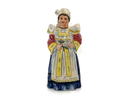 Vintage French Woman Decanter Figurine Faience Ceramic at Duckwells