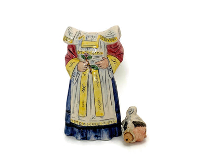 Vintage French Woman Decanter Figurine Faience Ceramic at Duckwells