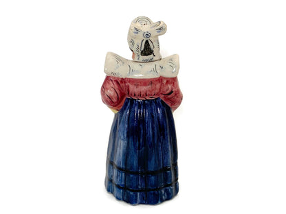 Vintage French Woman Decanter Figurine Faience Ceramic at Duckwells