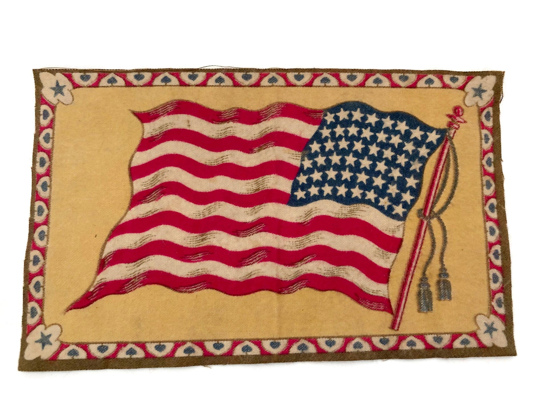 Antique Cigar Flannel USA Flag at Duckwells