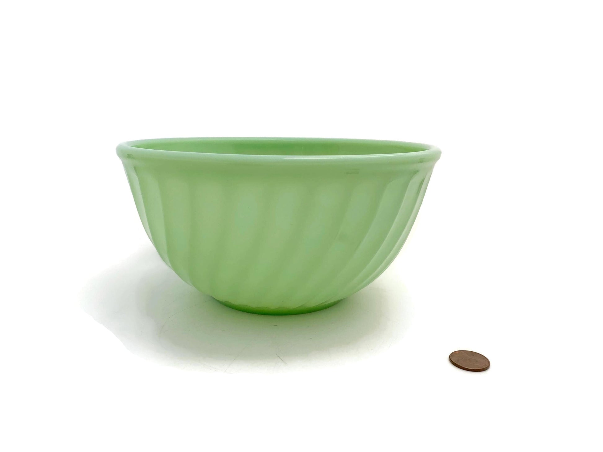 Vintage Fire King Jadeite Swirl 8" Mixing Bowl at Duckwells