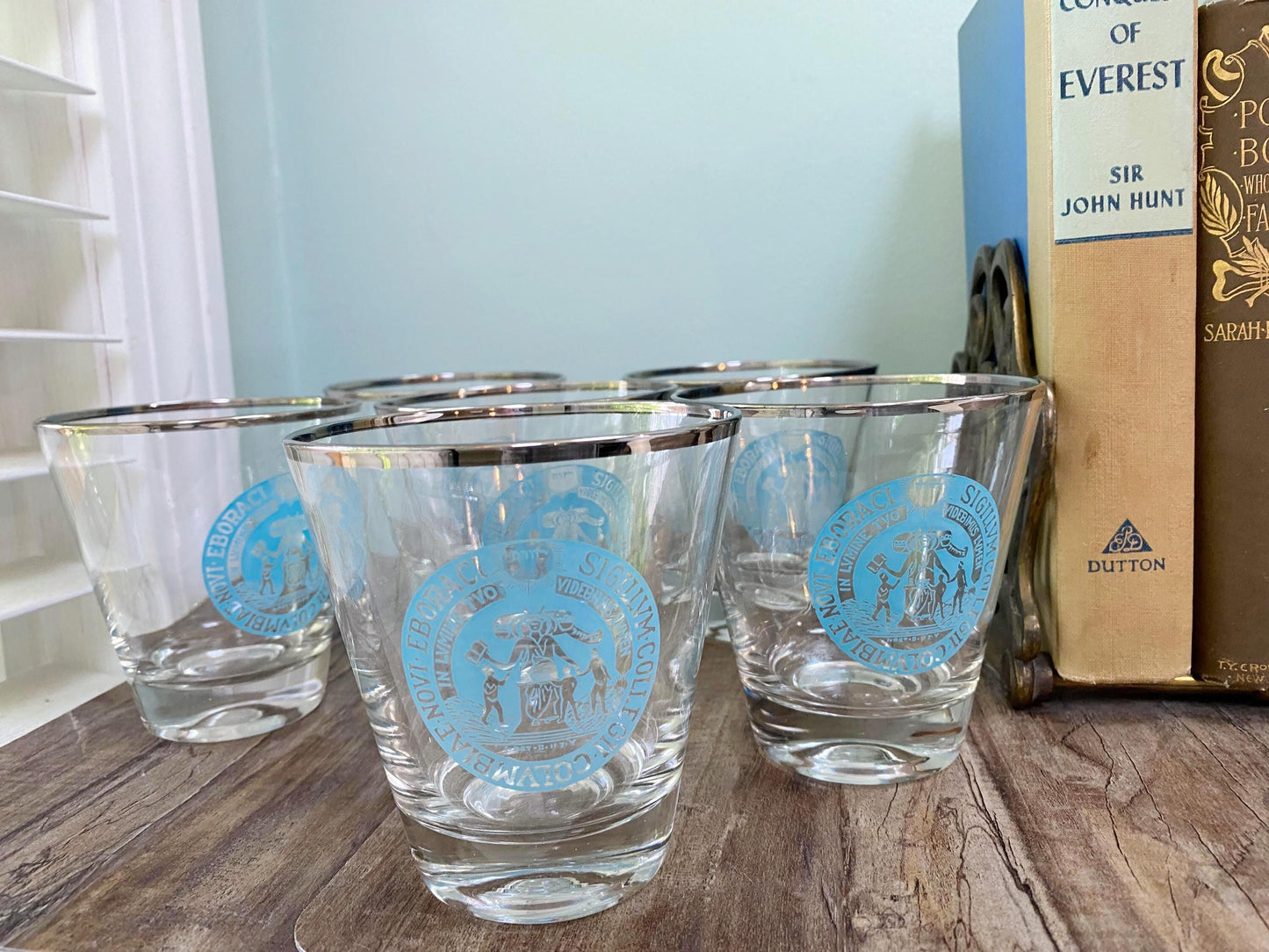 Midcentury Columbia University 6 Glasses at Duckwells