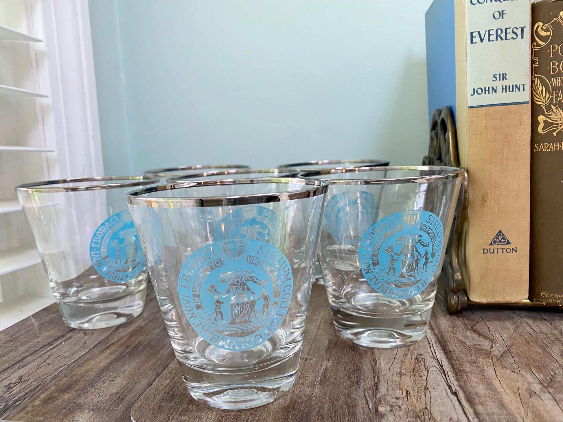 Midcentury Columbia University 6 Glasses at Duckwells