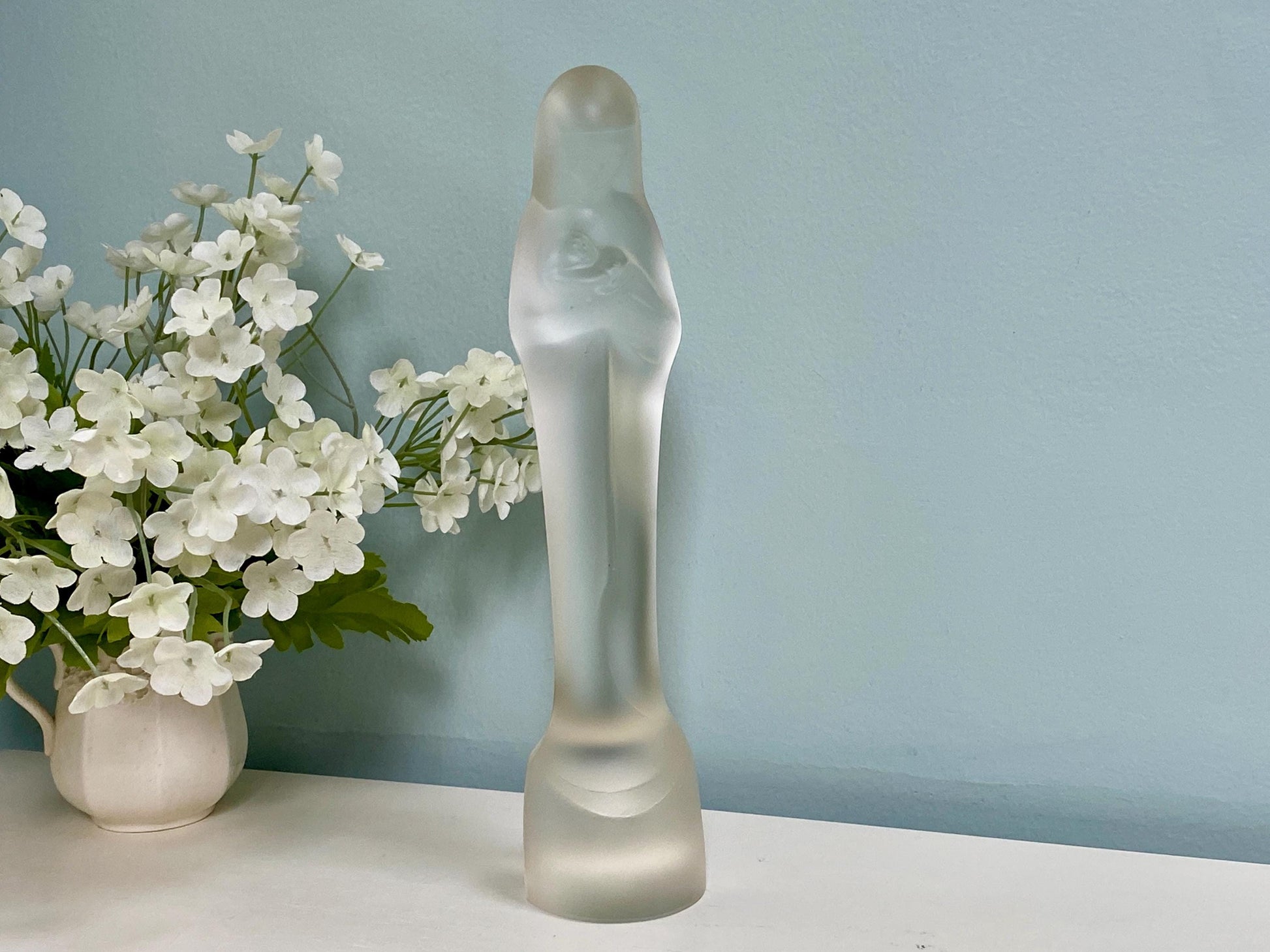 Vintage Madonna and Child Glass Figurine by Leerdam at Duckwells