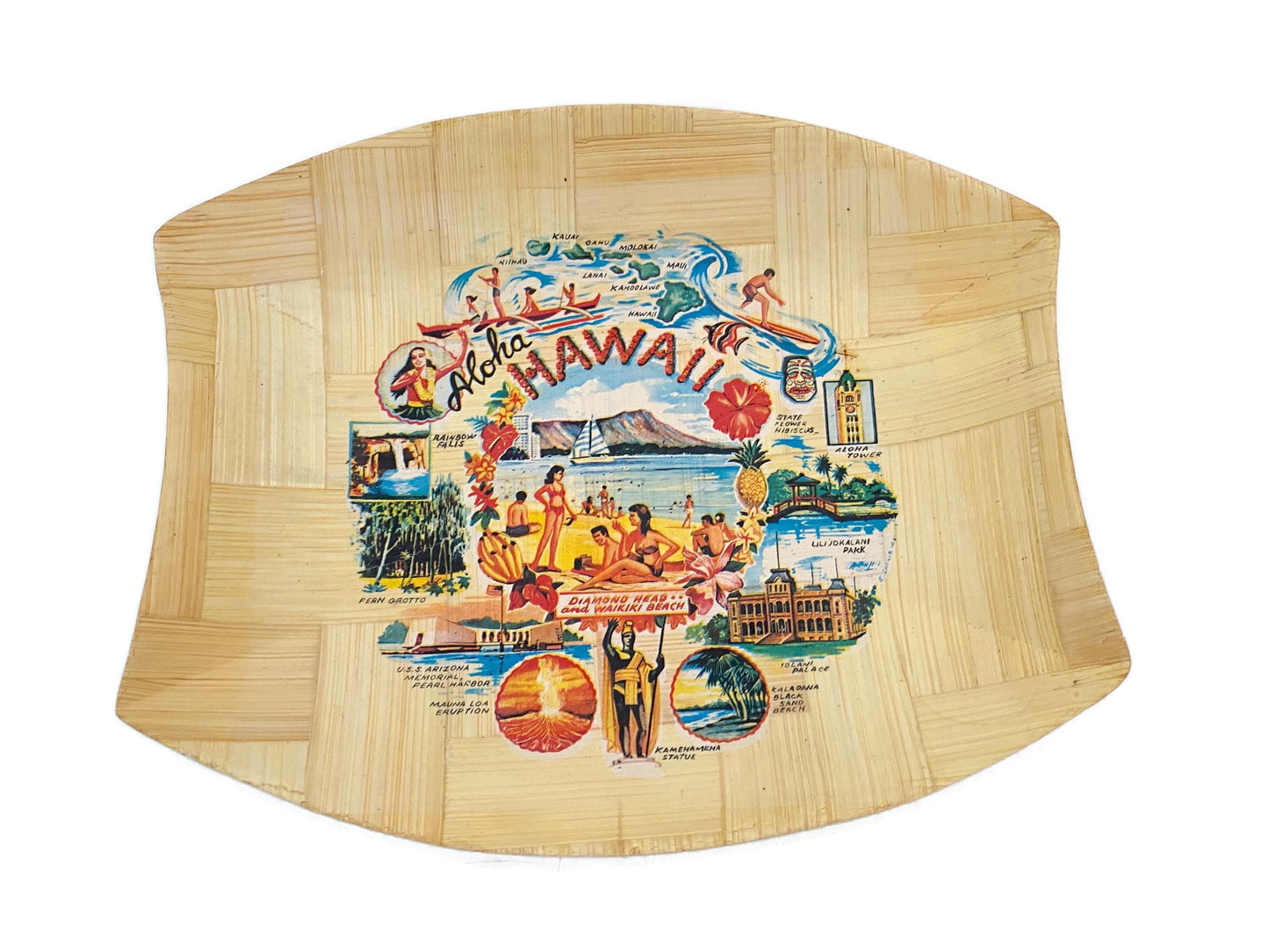 Mid Century Hawaii Bamboo Dish at Duckwells