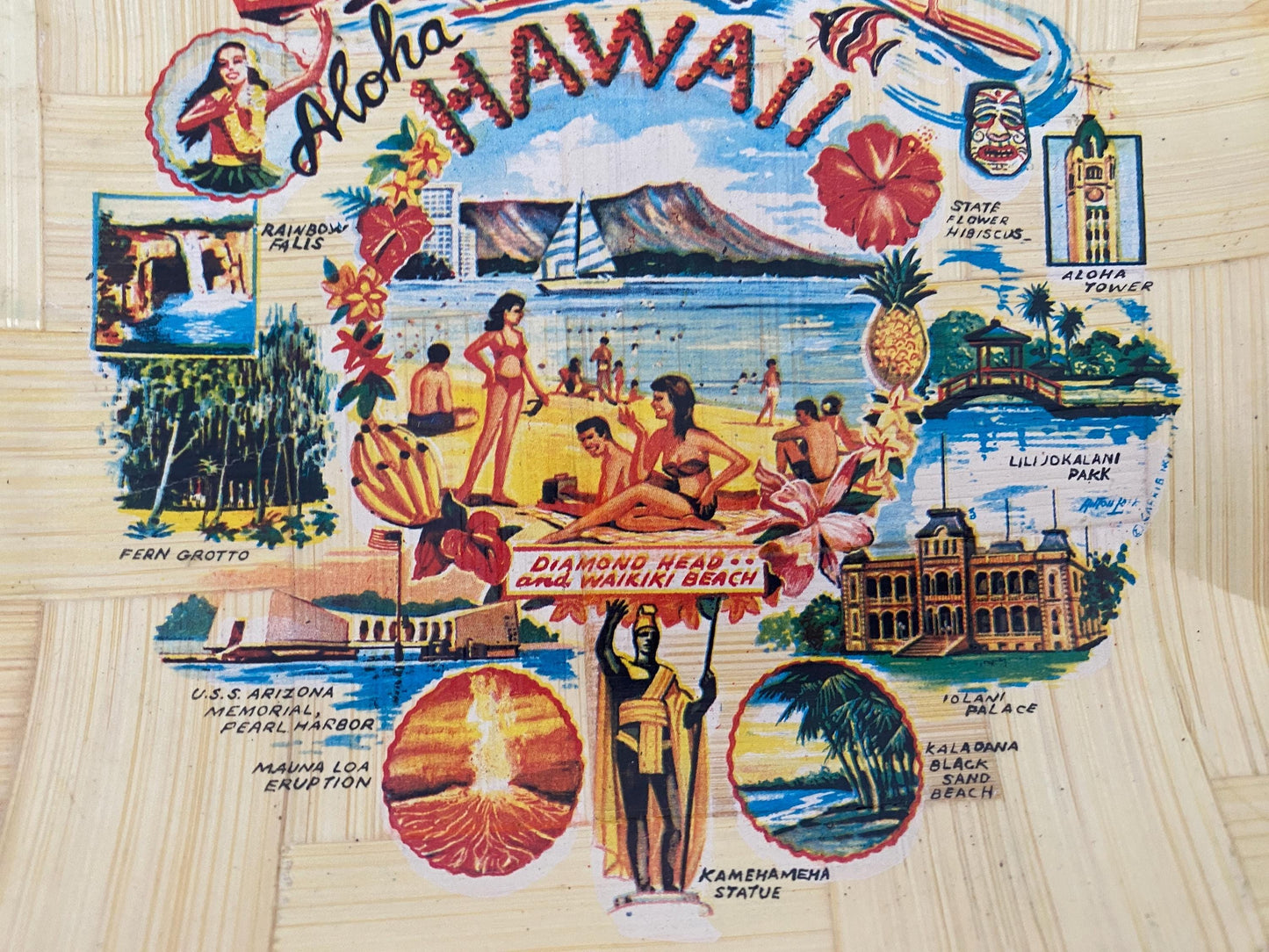 Mid Century Hawaii Bamboo Dish at Duckwells