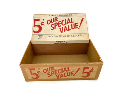 Rare Vintage 5 Cent Cigar Box at Duckwells
