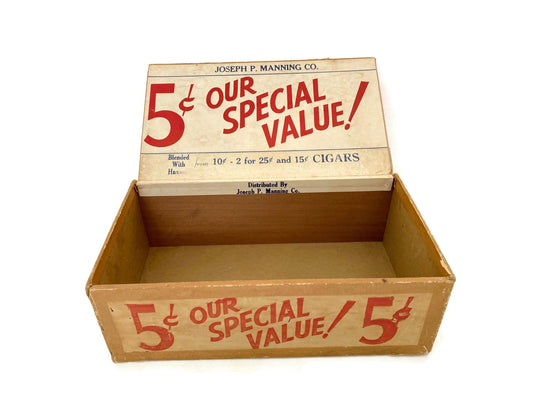Rare Vintage 5 Cent Cigar Box at Duckwells