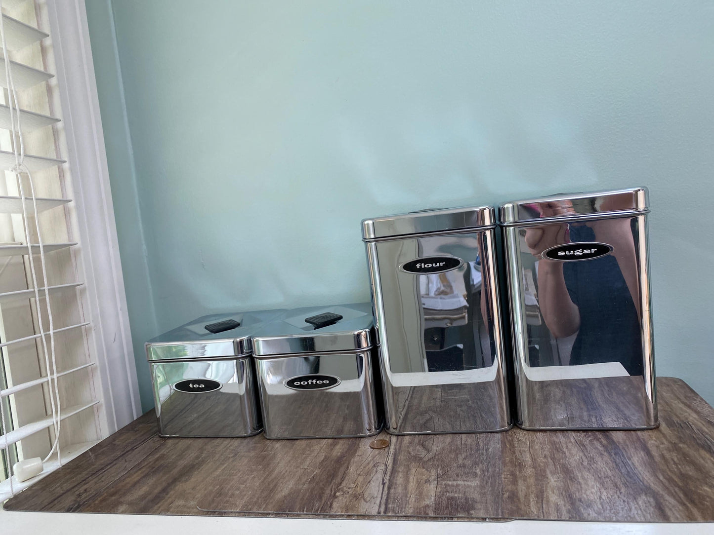 Vintage Chrome Canister Set By Masterware Canette at Duckwells