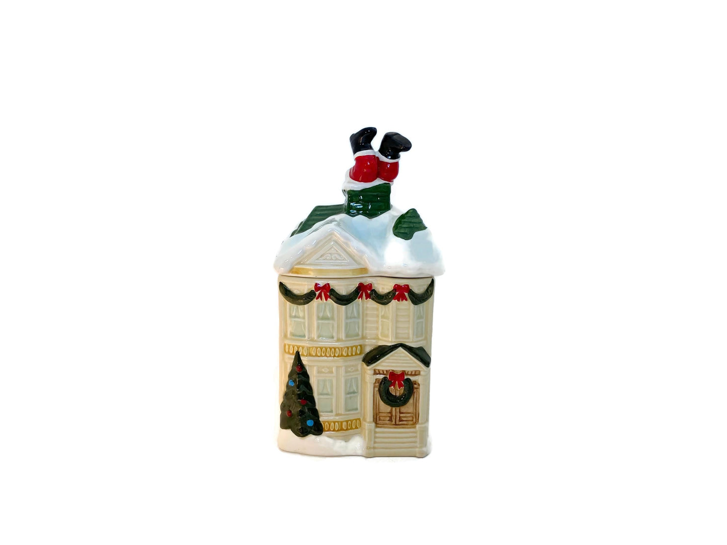 Vintage Victorian House Christmas Cookie Jar Canister at Duckwells
