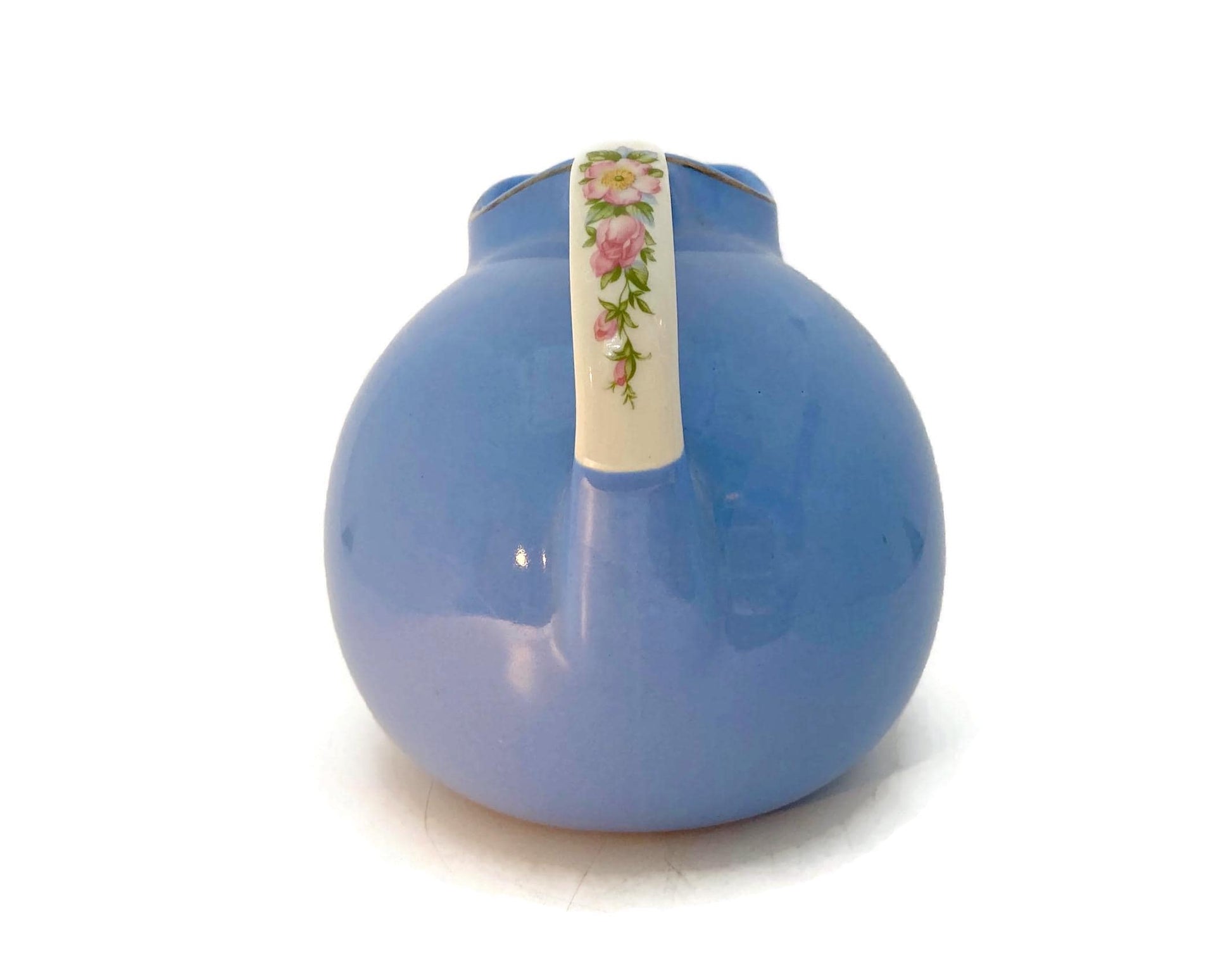 Vintage Ball Pitcher Hall Pottery Royal Rose Medallion at Duckwells