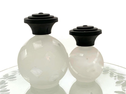 Vintage Glass Perfume Bottles, 1980s Deco Revival