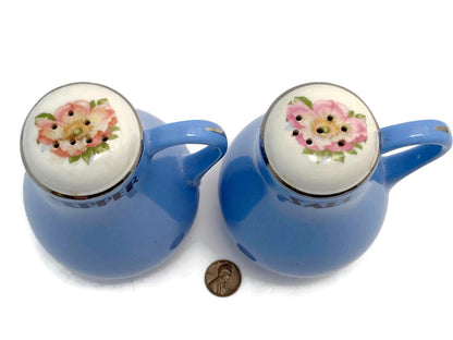 Vintage Salt and Pepper Shakers, Hall Pottery Royal Rose Medallion