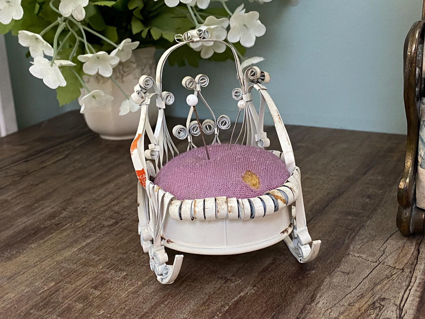 Vintage Tin Can Folk Tramp Art Pin Cushion at Duckwells