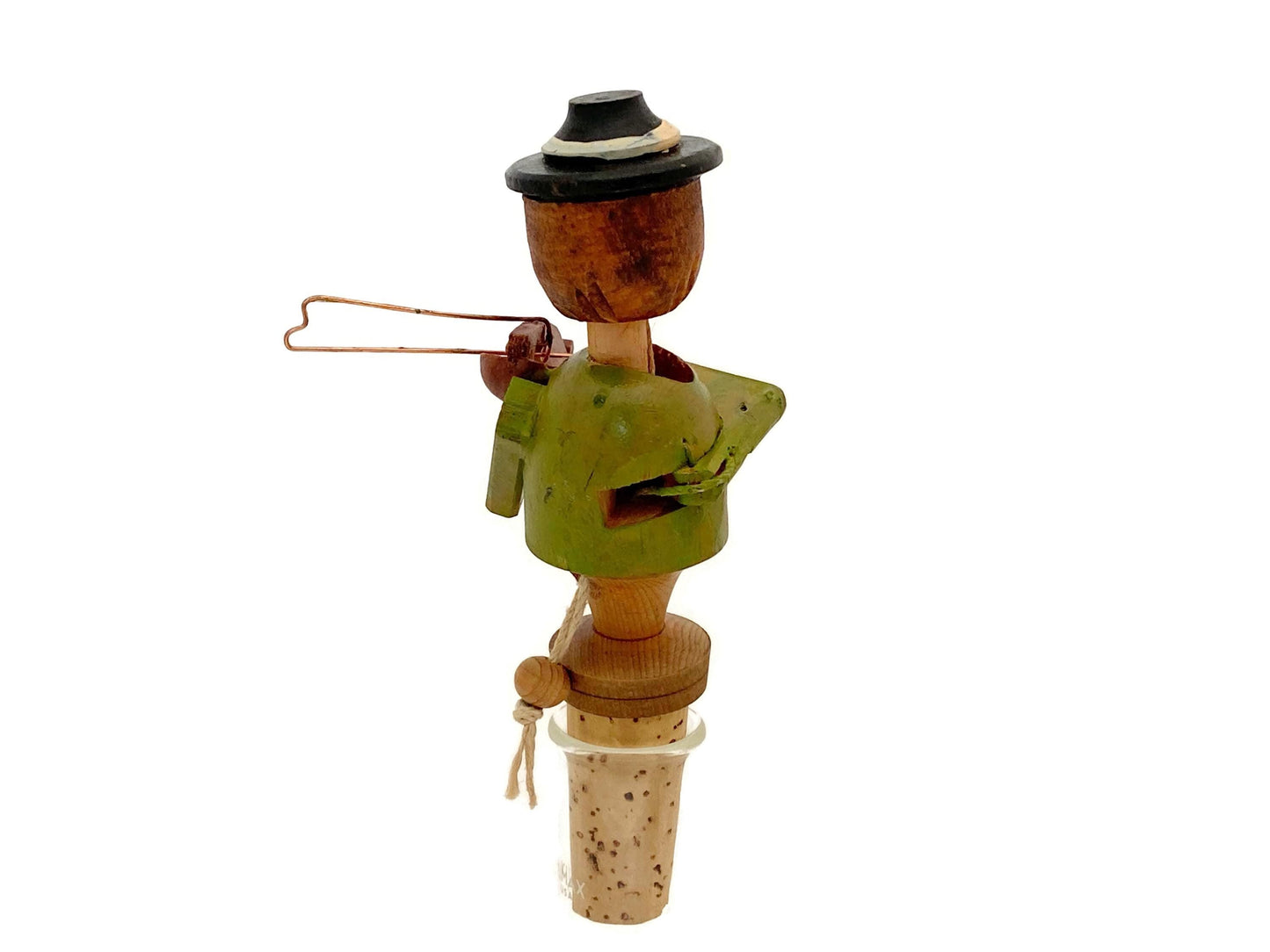 Vintage Violinist Mechanical Bottle Stopper by Anri