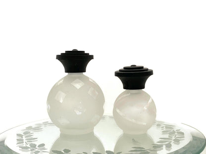 Vintage Glass Perfume Bottles, 1980s Deco Revival