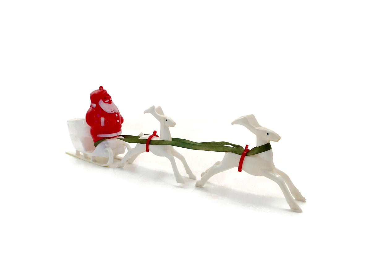 Midcentury Santa Claus and his Reindeer by Rosbro, Providence RI