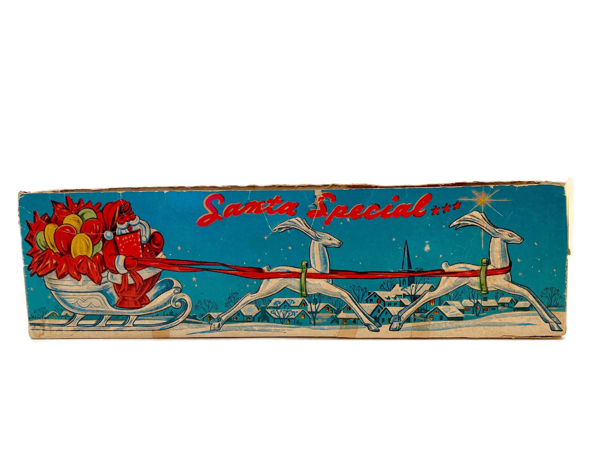 Midcentury Santa Claus and his Reindeer by Rosbro, Providence RI