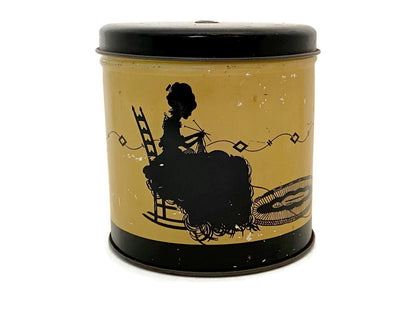 Midcentury Metal Yarn Holder,  Metal String Tin