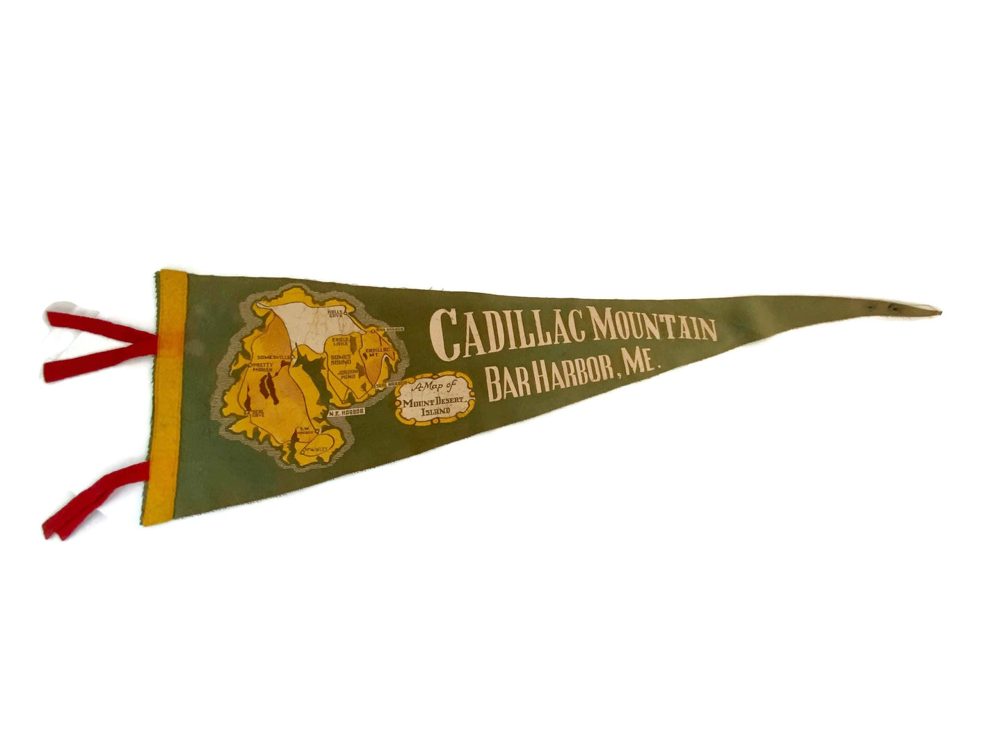 Vintage Cadillac Mountain, Bar Harbor Maine Pennant