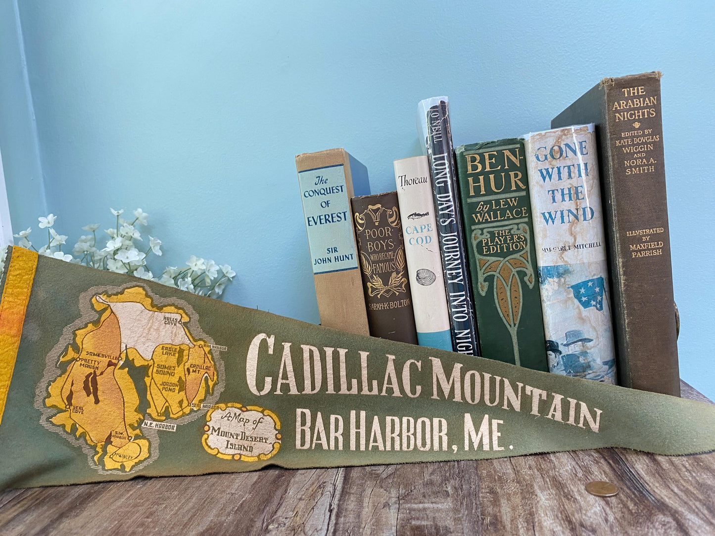 Vintage Cadillac Mountain, Bar Harbor Maine Pennant