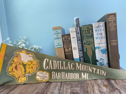 Vintage Cadillac Mountain, Bar Harbor Maine Pennant