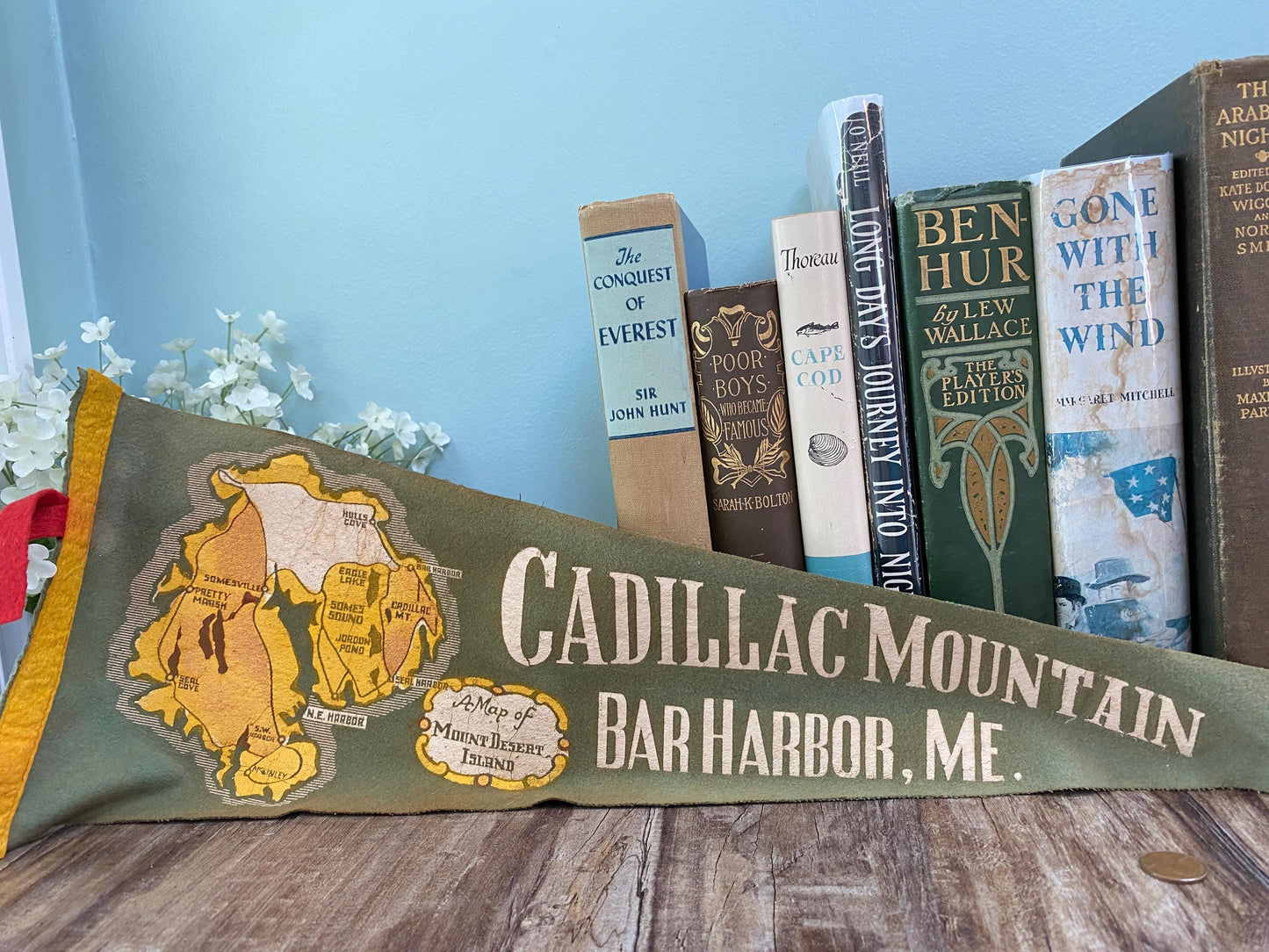 Vintage Cadillac Mountain, Bar Harbor Maine Pennant
