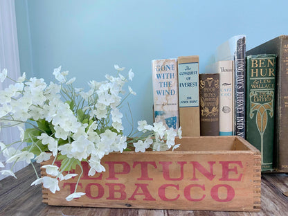 Antique Wooden Box, 1920s Neptune Advertising Box