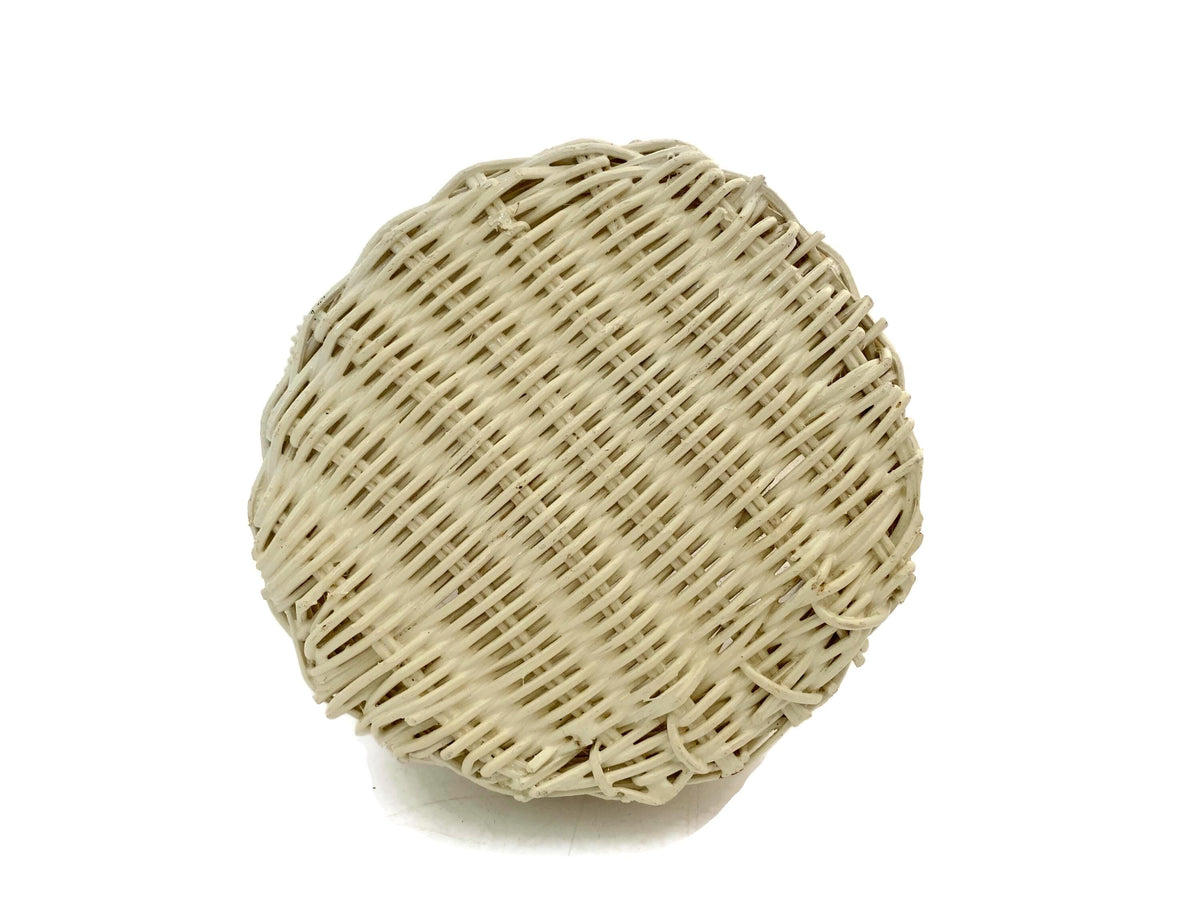 Vintage Wicker Snowman Planter Figurine