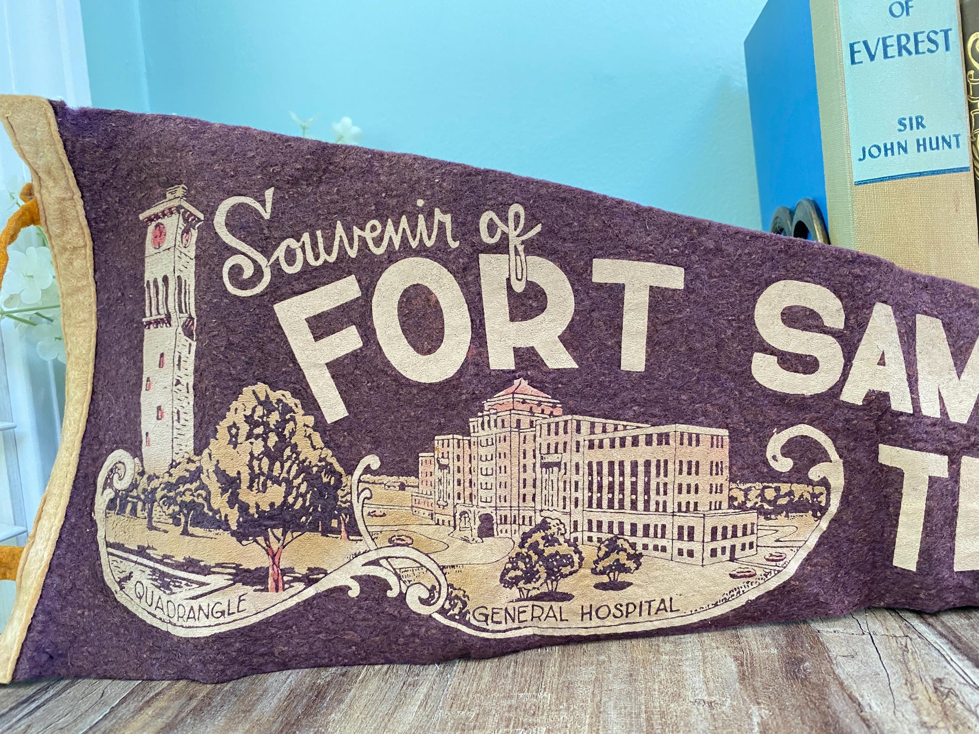 Vintage Ft. Sam Houston Texas Pennant at Duckwells