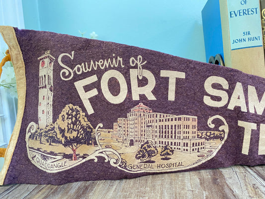 Vintage Ft. Sam Houston Texas Pennant at Duckwells