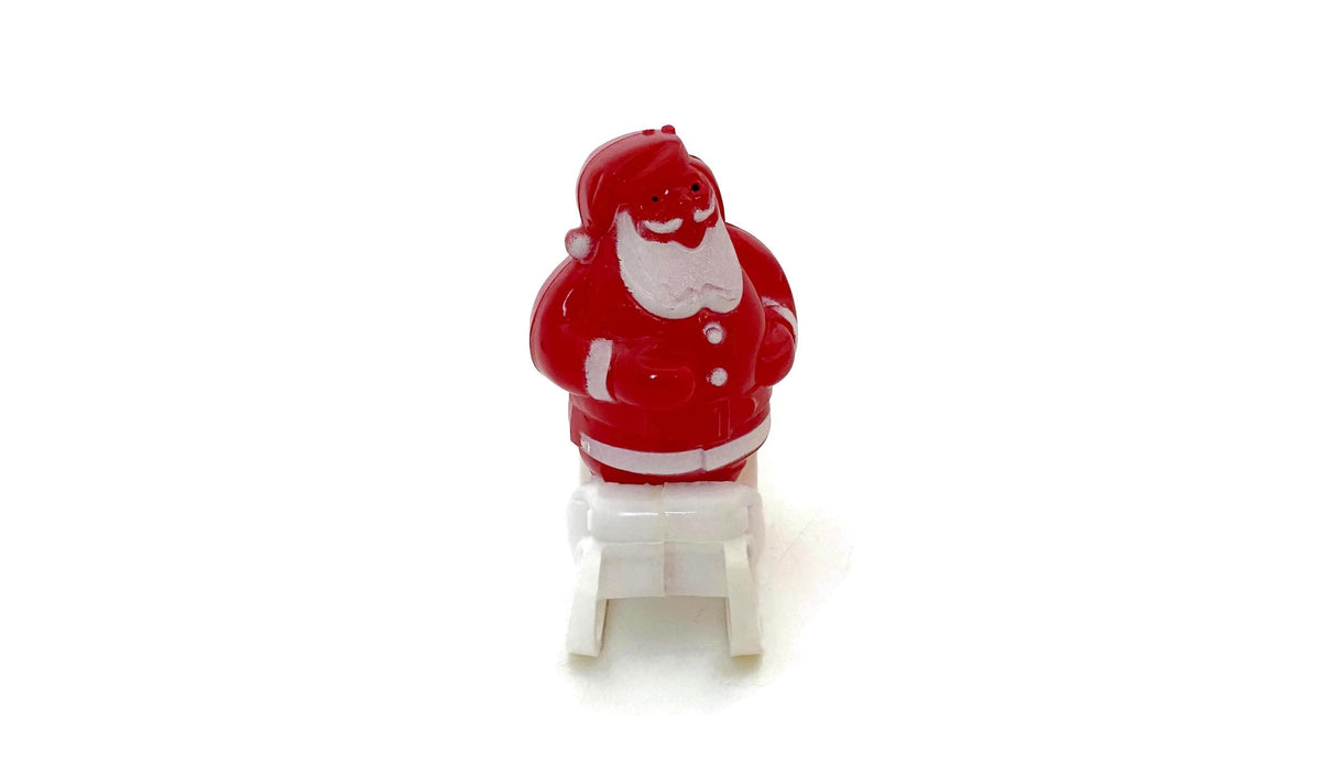 Vintage Santa Claus on his Sleigh, Midcentury Plastic Candy Container by Rosbro