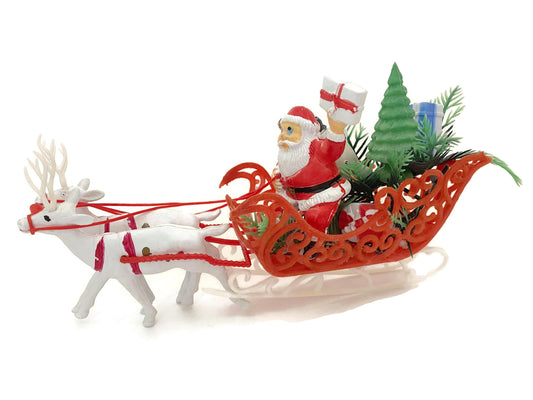 Midcentury Santa on Sleigh with Reindeer at Duckwells