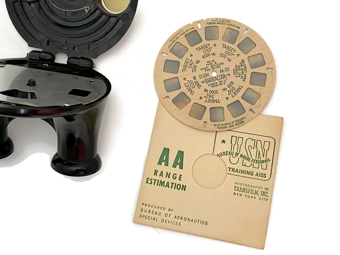 Vintage Sawyers View Master, 1940s US Navy Aviation Training Reels