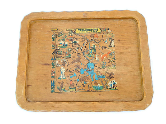 Vintage Wood Yellowstone National Park Souvenir Tray at Duckwells