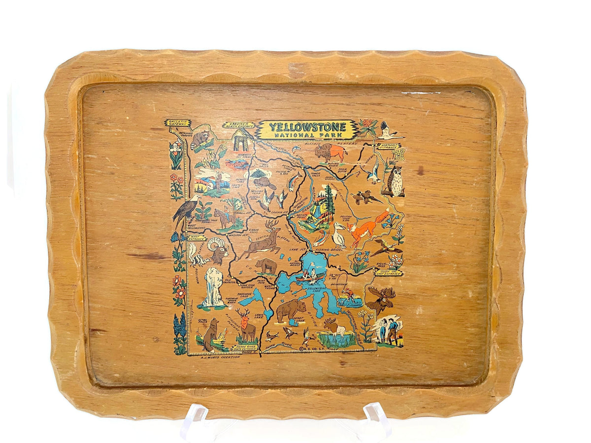 Vintage Wood Yellowstone National Park Souvenir Tray