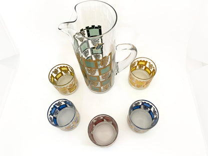 Mid Century Barware Set by WV Glass Co.