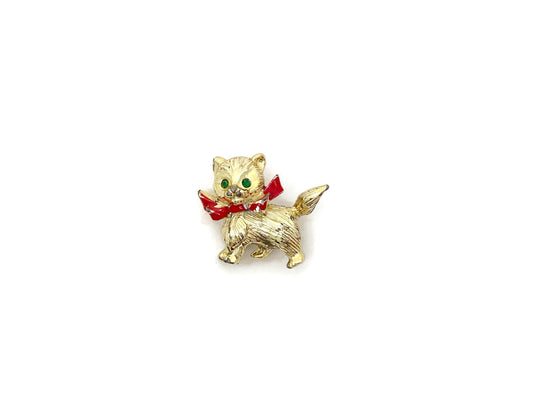 Vintage Christmas Cat Brooch Pin at Duckwells