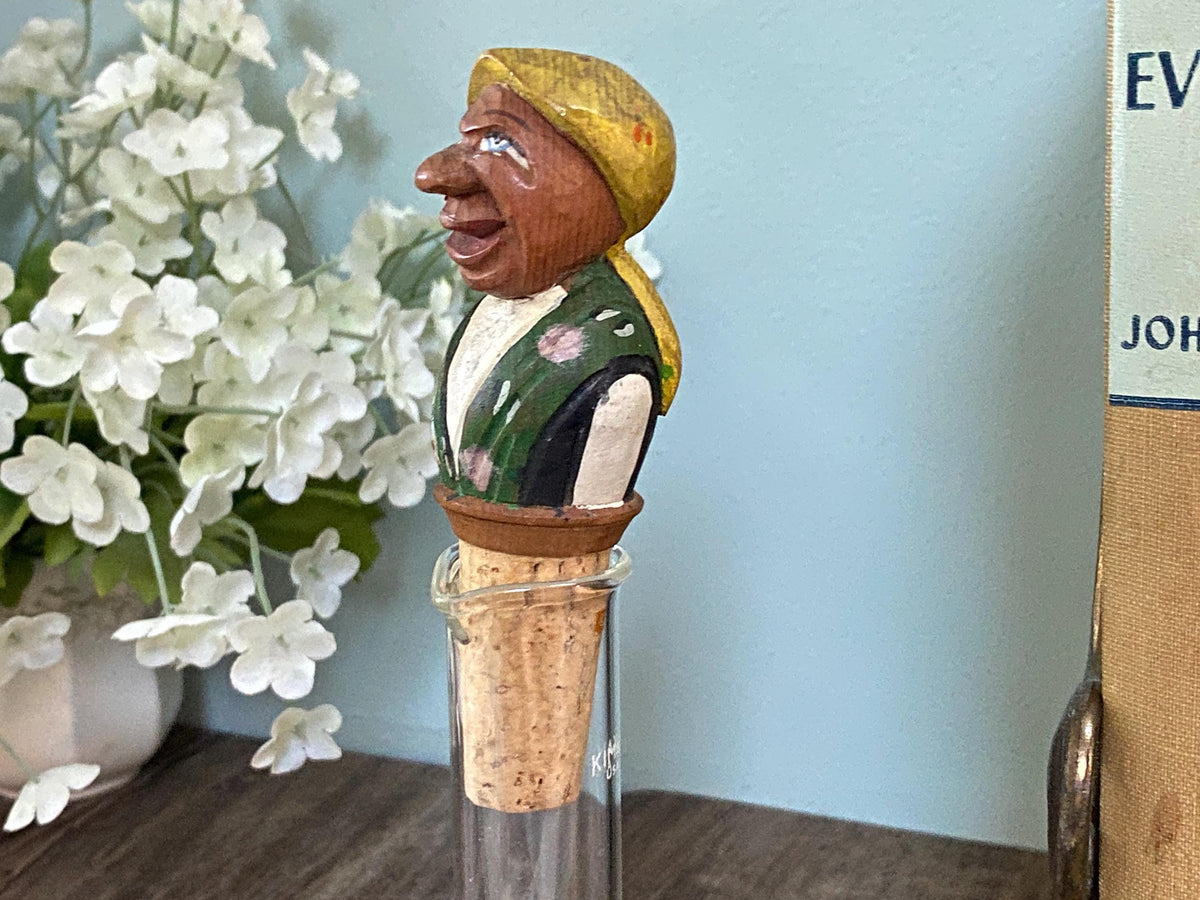 Vintage Carved Pirate Bottle Stopper by Anri at Duckwells