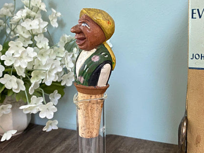 Vintage Carved Pirate Bottle Stopper by Anri at Duckwells