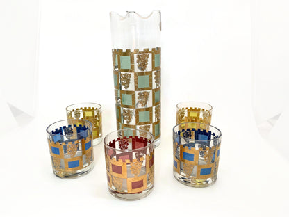 Mid Century Barware Set by WV Glass Co.