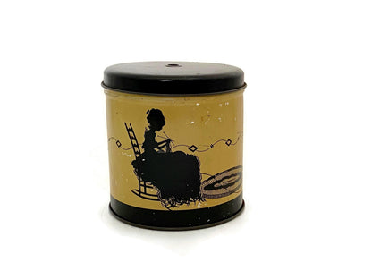 Midcentury Metal Yarn Holder,  Metal String Tin