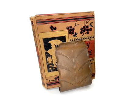 Vintage Copper Bookends in a Curled Leaf Design
