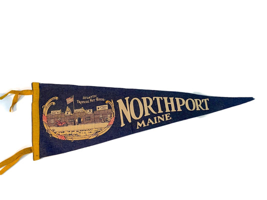 Vintage Northport Maine Pennant a Midcentury Felt Travel Souvenir