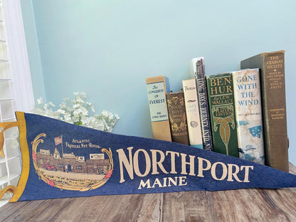 Vintage Northport Maine Pennant a Midcentury Felt Travel Souvenir
