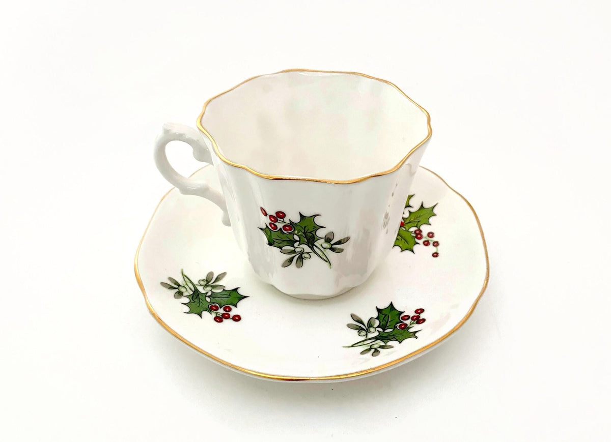 Vintage Christmas Cup and Saucer Set at Duckwells