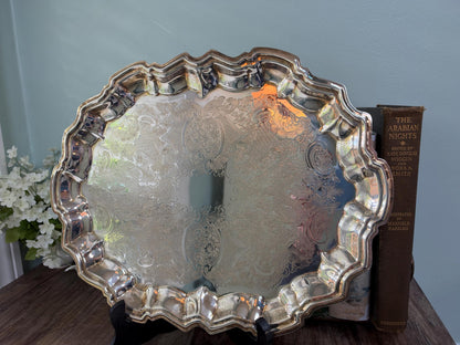 Vintage Ornate Silverplate Tray by Raimond