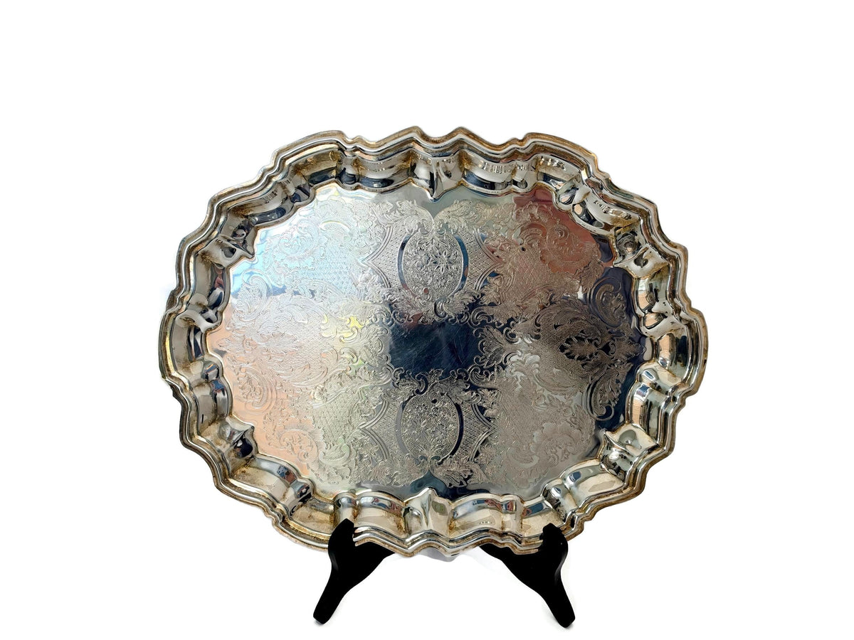 Vintage Ornate Silverplate Tray by Raimond